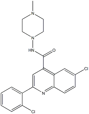 6-chloro-2-(2-chlorophenyl)-N-(4-methylpiperazin-1-yl)quinoline-4-carboxamide Structure