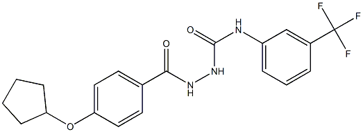 1-[(4-cyclopentyloxybenzoyl)amino]-3-[3-(trifluoromethyl)phenyl]urea 化学構造式