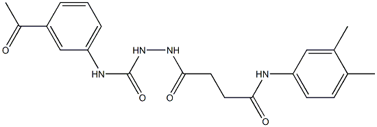 4-[2-[(3-acetylphenyl)carbamoyl]hydrazinyl]-N-(3,4-dimethylphenyl)-4-oxobutanamide 化学構造式