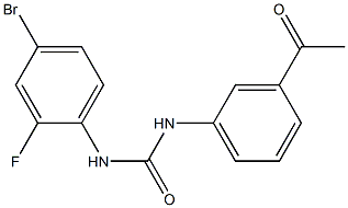 1-(3-acetylphenyl)-3-(4-bromo-2-fluorophenyl)urea Struktur