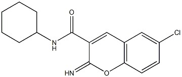 6-chloro-N-cyclohexyl-2-iminochromene-3-carboxamide Structure