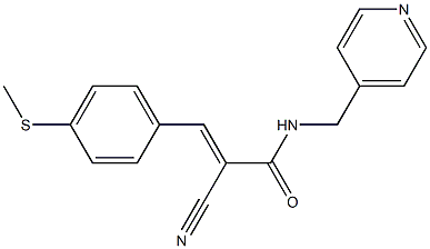 (E)-2-cyano-3-(4-methylsulfanylphenyl)-N-(pyridin-4-ylmethyl)prop-2-enamide Structure