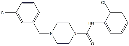 N-(2-chlorophenyl)-4-[(3-chlorophenyl)methyl]piperazine-1-carboxamide 化学構造式