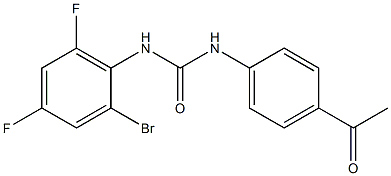 1-(4-acetylphenyl)-3-(2-bromo-4,6-difluorophenyl)urea Struktur