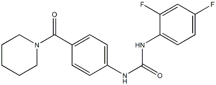 1-(2,4-difluorophenyl)-3-[4-(piperidine-1-carbonyl)phenyl]urea 化学構造式