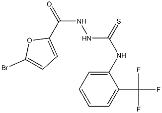 1-[(5-bromofuran-2-carbonyl)amino]-3-[2-(trifluoromethyl)phenyl]thiourea Structure