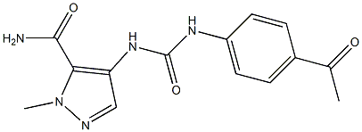 4-[(4-acetylphenyl)carbamoylamino]-2-methylpyrazole-3-carboxamide,,结构式