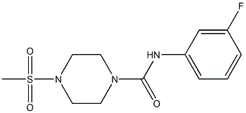 N-(3-fluorophenyl)-4-methylsulfonylpiperazine-1-carboxamide 结构式