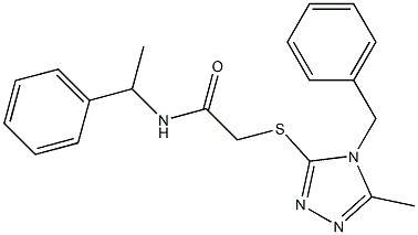 2-[(4-benzyl-5-methyl-1,2,4-triazol-3-yl)sulfanyl]-N-(1-phenylethyl)acetamide Struktur