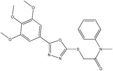 N-methyl-N-phenyl-2-[[5-(3,4,5-trimethoxyphenyl)-1,3,4-oxadiazol-2-yl]sulfanyl]acetamide Struktur