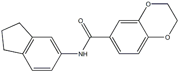 N-(2,3-dihydro-1H-inden-5-yl)-2,3-dihydro-1,4-benzodioxine-6-carboxamide Structure