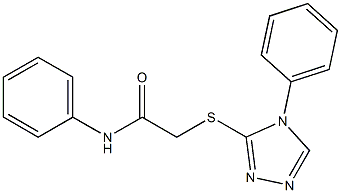 N-phenyl-2-[(4-phenyl-1,2,4-triazol-3-yl)sulfanyl]acetamide,,结构式