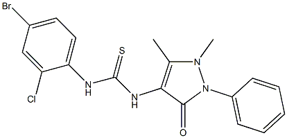 1-(4-bromo-2-chlorophenyl)-3-(1,5-dimethyl-3-oxo-2-phenylpyrazol-4-yl)thiourea Structure