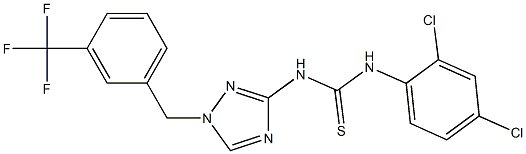 1-(2,4-dichlorophenyl)-3-[1-[[3-(trifluoromethyl)phenyl]methyl]-1,2,4-triazol-3-yl]thiourea Struktur