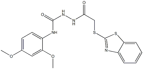 1-[[2-(1,3-benzothiazol-2-ylsulfanyl)acetyl]amino]-3-(2,4-dimethoxyphenyl)urea 化学構造式