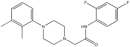 N-(2,4-difluorophenyl)-2-[4-(2,3-dimethylphenyl)piperazin-1-yl]acetamide 化学構造式