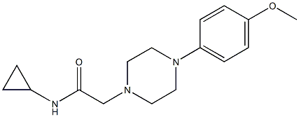 N-cyclopropyl-2-[4-(4-methoxyphenyl)piperazin-1-yl]acetamide,,结构式