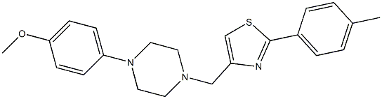 4-[[4-(4-methoxyphenyl)piperazin-1-yl]methyl]-2-(4-methylphenyl)-1,3-thiazole 化学構造式