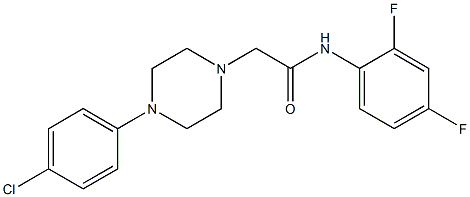 2-[4-(4-chlorophenyl)piperazin-1-yl]-N-(2,4-difluorophenyl)acetamide 化学構造式