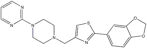 2-(1,3-benzodioxol-5-yl)-4-[(4-pyrimidin-2-ylpiperazin-1-yl)methyl]-1,3-thiazole Structure