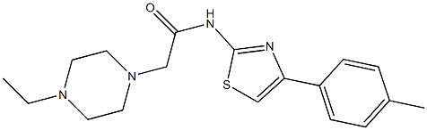 2-(4-ethylpiperazin-1-yl)-N-[4-(4-methylphenyl)-1,3-thiazol-2-yl]acetamide Structure