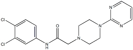 N-(3,4-dichlorophenyl)-2-(4-pyrimidin-2-ylpiperazin-1-yl)acetamide 结构式