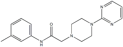 N-(3-methylphenyl)-2-(4-pyrimidin-2-ylpiperazin-1-yl)acetamide Structure