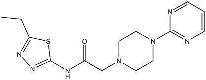 N-(5-ethyl-1,3,4-thiadiazol-2-yl)-2-(4-pyrimidin-2-ylpiperazin-1-yl)acetamide Structure