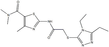 2-[[2-[(4,5-diethyl-1,2,4-triazol-3-yl)sulfanyl]acetyl]amino]-N,N,4-trimethyl-1,3-thiazole-5-carboxamide Structure