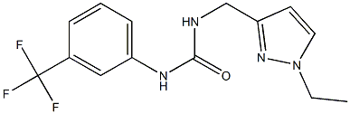 1-[(1-ethylpyrazol-3-yl)methyl]-3-[3-(trifluoromethyl)phenyl]urea 化学構造式