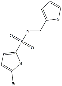 5-bromo-N-(thiophen-2-ylmethyl)thiophene-2-sulfonamide 化学構造式