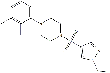 1-(2,3-dimethylphenyl)-4-(1-ethylpyrazol-4-yl)sulfonylpiperazine Structure