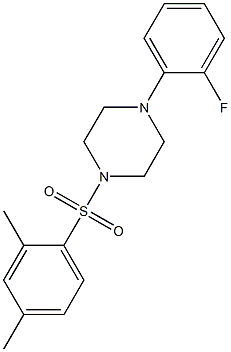 1-(2,4-dimethylphenyl)sulfonyl-4-(2-fluorophenyl)piperazine Struktur