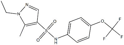 1-ethyl-5-methyl-N-[4-(trifluoromethoxy)phenyl]pyrazole-4-sulfonamide 化学構造式