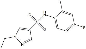 1-ethyl-N-(4-fluoro-2-methylphenyl)pyrazole-4-sulfonamide 结构式