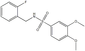 N-[(2-fluorophenyl)methyl]-3,4-dimethoxybenzenesulfonamide,,结构式