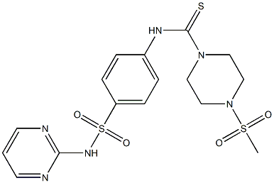 4-methylsulfonyl-N-[4-(pyrimidin-2-ylsulfamoyl)phenyl]piperazine-1-carbothioamide Structure