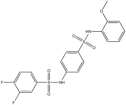 3,4-difluoro-N-[4-[(2-methoxyphenyl)sulfamoyl]phenyl]benzenesulfonamide 结构式