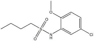 N-(5-chloro-2-methoxyphenyl)butane-1-sulfonamide,,结构式