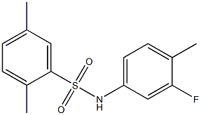 N-(3-fluoro-4-methylphenyl)-2,5-dimethylbenzenesulfonamide 结构式