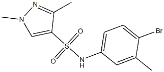 N-(4-bromo-3-methylphenyl)-1,3-dimethylpyrazole-4-sulfonamide 化学構造式