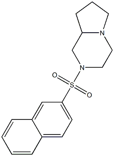 2-naphthalen-2-ylsulfonyl-3,4,6,7,8,8a-hexahydro-1H-pyrrolo[1,2-a]pyrazine 化学構造式