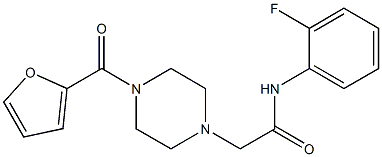 N-(2-fluorophenyl)-2-[4-(furan-2-carbonyl)piperazin-1-yl]acetamide Struktur