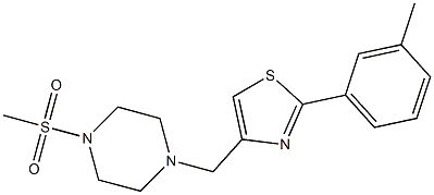 2-(3-methylphenyl)-4-[(4-methylsulfonylpiperazin-1-yl)methyl]-1,3-thiazole 化学構造式