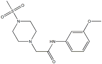 N-(3-methoxyphenyl)-2-(4-methylsulfonylpiperazin-1-yl)acetamide Struktur