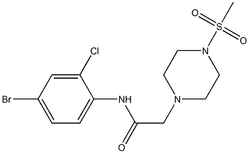 N-(4-bromo-2-chlorophenyl)-2-(4-methylsulfonylpiperazin-1-yl)acetamide Struktur
