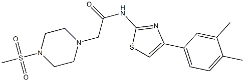N-[4-(3,4-dimethylphenyl)-1,3-thiazol-2-yl]-2-(4-methylsulfonylpiperazin-1-yl)acetamide Structure
