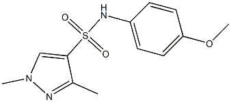 N-(4-methoxyphenyl)-1,3-dimethylpyrazole-4-sulfonamide Struktur