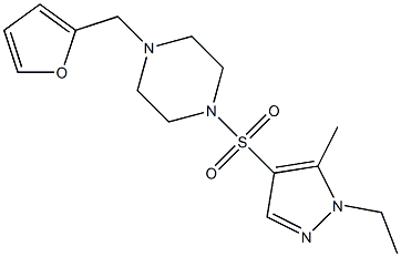 1-(1-ethyl-5-methylpyrazol-4-yl)sulfonyl-4-(furan-2-ylmethyl)piperazine Structure