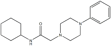 N-cyclohexyl-2-(4-phenylpiperazin-1-yl)acetamide 化学構造式